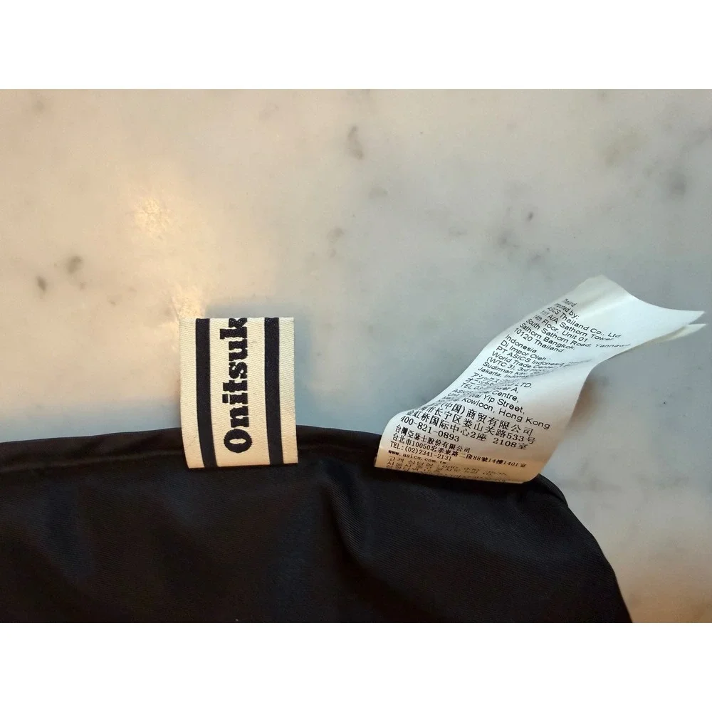 Onitsuka Tiger Black Drawstring Cinch Backpack Bag Tiger Graphic Print